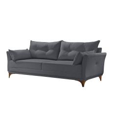 Sofá 3 Lugares Living M-97 Veludo Martins Grafite