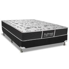 Cama Box Casal: Colchão Molas Bonnel Probel Prodormir Sleep + Base Crc Suede Black(138X188)