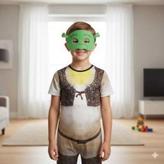 Fantasia Infantil Roupa Ogro Com Máscara Shrek ( dos 12 meses aos 9 an