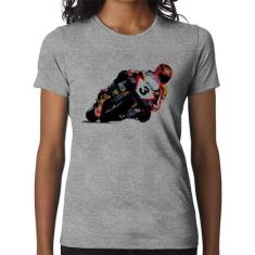 Baby Look Motorcycle Racing - Foca na Moda, Cinza, G