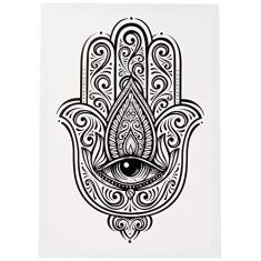 Arte Maníacos Quadro Decorativo em Tela Canvas Hamsa Mão de Fátima - 65x46cm