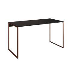 Mesa para Escritório Industrial Base Ferro Cobre Tampo Mdp Preto 120x60