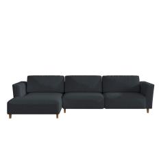 Sofá 5 Lugares Munique com Chaise Esquerdo Poliéster Petróleo