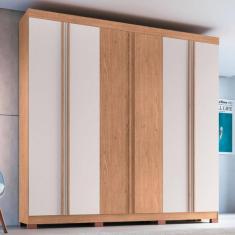 Guarda Roupa Casal com Espelho 6 Portas 4 Gavetas Eros Móveis Castro