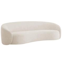 Sofá 3 Lugares 180cm Orgânico Luxo Recepção Amore Linho - Doce Sonho M