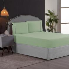Roupa de Cama King Ponto Palito Percal 200 Fios Kit Jogo de Lençol 40c