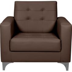 Poltrona Decorativa Thaina Sintético Marrom F-289 - Matrix