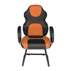 Cadeira Gamer Interlocutor Linha Gamer Racing Laranja - Design Office 