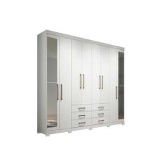 Guarda Roupa Casal 8 Portas e 6 Gavetas c/ Espelho e Pés Master 8.6 Br