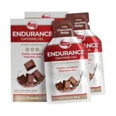 Kit 2 Endurance Caffeine Gel Vitafor Caixa 12 sachês Chocolate Belga