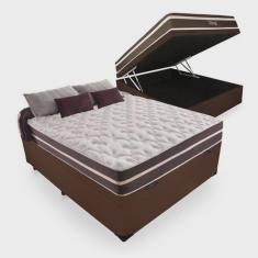 Cama Box Bau Casal + Colchao Classic Molas Superlastic (138x188x60) - Anjos
