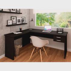 Mesa De Escritório em L 120x150cm com Gaveta Tampo 30mm