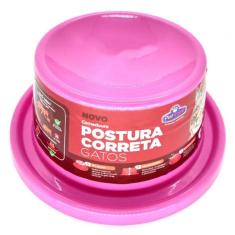 Comedouro Para Gatos Pet Postura Correta Rosa Anti-Formiga