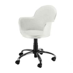 Cadeira Giratória Base Cromada Polipropileno Moon Branco - OUTRAS MARC