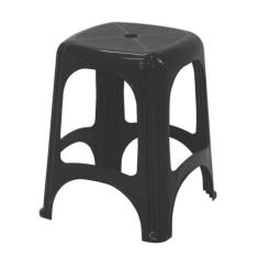 Banqueta de Plástico Niterói Preta 100Kg Tramontina, Preto