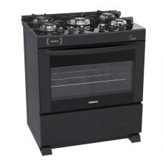 Fogao a Gas 5 Bocas Venax Delplus Vitreo BL Preto
