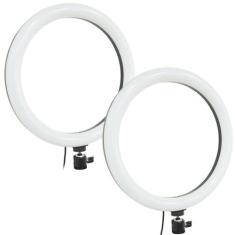 Kit 2 Iluminador Led Ring Light Profissional Circular 30cm Maquiagem F