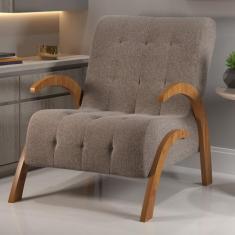 Poltrona do Papai em Linho Pés em MDF Garden - Viero