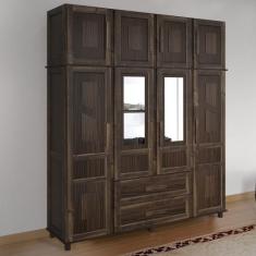 Guarda-Roupa Casal Campo Grande 8 Portas 2 Gavetas com Espelho Imbuia 