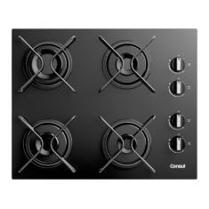 Cooktop 4 Bocas a Gás Consul GLP Preto Superautomático CD060BE, Preto,