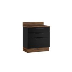 Balcão Cozinhas Itatiaia Exclusive - 3 Gavetas - Grafite