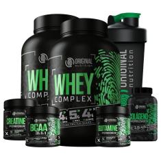 Kit 2X Whey Complex + Bcaa + Colágeno  + Gluta + Crea + Shaker-Unissex