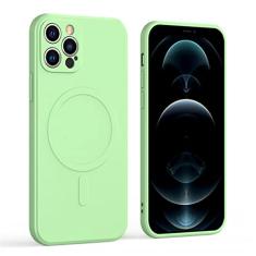 Capa magnética de carregamento sem fio para iPhone 13 12 11 Pro Max XS Max XR X 7 8 Plus Capa de silicone líquido para proteção de câmera, T5, para iphone 13