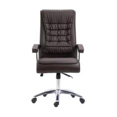 Cadeira Giratória de Couro Regulável Califórnia Fratini Móveis Marrom