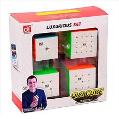 Kit Cubo Mágico Qiyi 2x2 + 3x3 + 4x4 + 5x5 Stickerless