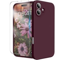 INGIDO Capa para iPhone 16 Plus, capa de silicone líquido com proteção para câmera, capa de borracha de gel macio com forro de microfibra, capa protetora à prova de choque para iPhone 16 Plus de 6,7