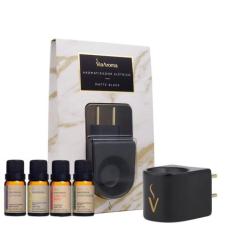 Kit Aromaterapia Difusor Elétrico Preto e 4 Óleos Essenciais Via Aroma
