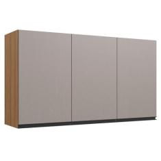 Armário Aéreo Cozinha 120 Cm 3 Portas 2 Prateleiras Montana/Fumê - Qui