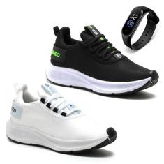 Combo 2 Tênis Masculino Academia Caminhada Leve + Relógio - DM DAMANDO