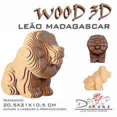 Quebra Cabeça 3D Leão Madagascar Decoração Ornamento Enfeite - Indústr
