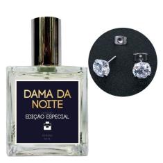 Perfume Feminino Dama da Noite + Brinco Prata Ponto Luz 6mm - Essência