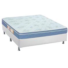 Cama Box Casal: Colchão Espuma D45 Castor Sleep Max + Base Crc Courano White(138X188)