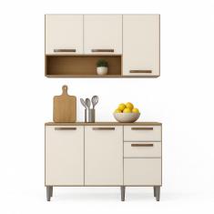 Kit Armário de Cozinha Alba Aéreo e Balcão 3 Portas