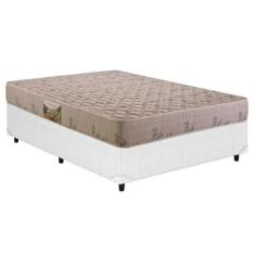 Cama Box Casal: Colchão Espuma D33 Herval Cannes + Base CRC Courano Cl