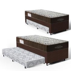 Cama Box com Colchao de Espuma D45 Solteiro Ortobom ISO 150 + Auxiliar de Espuma Unique Solteiro 88cm