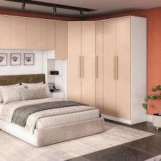 Guarda Roupa Casal Adapt N555 2 Portas de Bater MDP Branco-Macadâmia