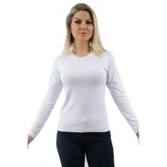 Baby Look feminina viscocrepe manga longa