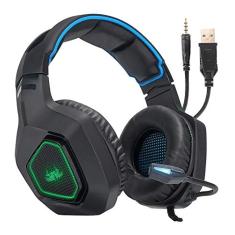 Headset Gamer KNUP KP-488 Ultra BASS + Adaptador Preto/Azul