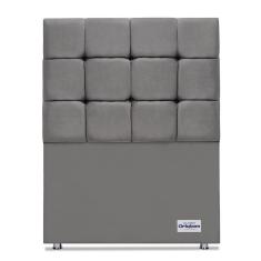 Cabeceira Amur Veluto Cinza Solteiro (12x90x125) - Ortobom
