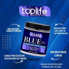 Mascara Matizadora capilar tonalizante Ativador Tons Azul 500g Toplife
