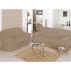 Kit capa para sofá 2 e 3 lugares ( lisa / coladinha ) malha gel - exce