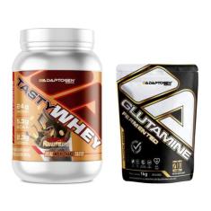 Tasty Whey Adaptogen 912g + Glutamina 1kg Adaptogen, PEANUT BUTTER