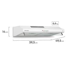 Depurador de Ar Parede Electrolux 60cm Branco com Filtro Lavável e Máscara Captadora de Ar (DE60B) 220V