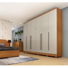 Guarda-Roupa Casal com pés 6 Portas 8 Gavetas 270cm Sevilla - Tcil Móv