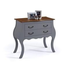 Cômoda Bombê com 2 Gavetas 1007 Linz Móveis - Cinza/Imbuia Glazer, Cin