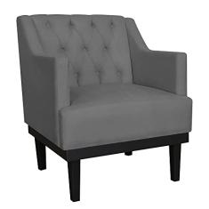 Poltrona Decorativa Clássica Base em Madeira Suede Cores - Ds Estofados